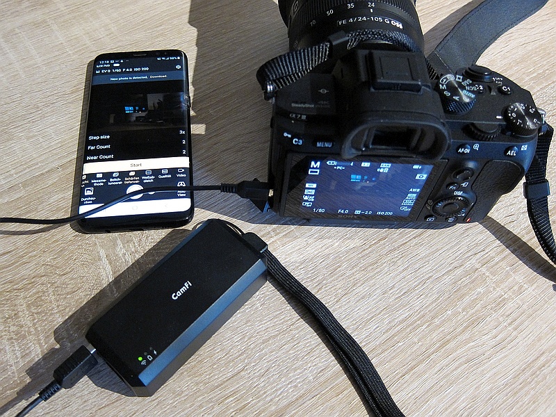 CamFI (CF102) connected to Sony A7 III