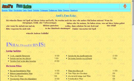 Andinet.de Homepage Design vom 22.07.1998