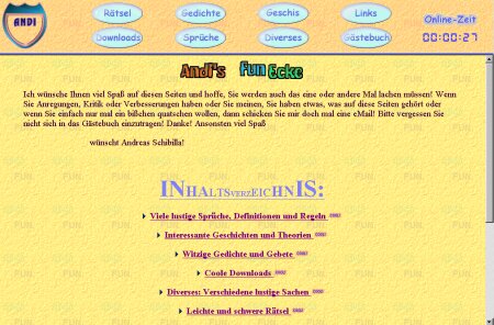 Andinet.de Homepage Design vom 18.10.1998