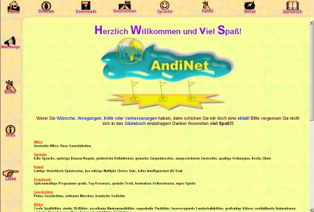 Andinet.de Homepage Design vom 20.01.2000