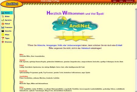 Andinet.de Homepage Design vom 02.12.2000