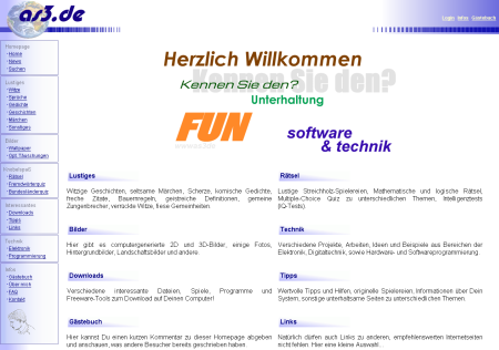 Andinet.de Homepage Design vom 2005-10-09