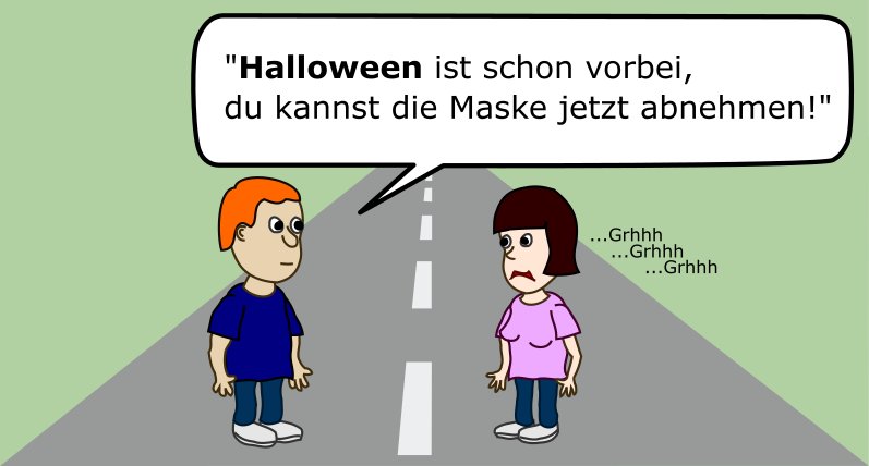 Fieser Spruch: Halloween ist vorbei