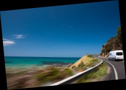 Foto aus dem Auto auf der Great Ocean Road