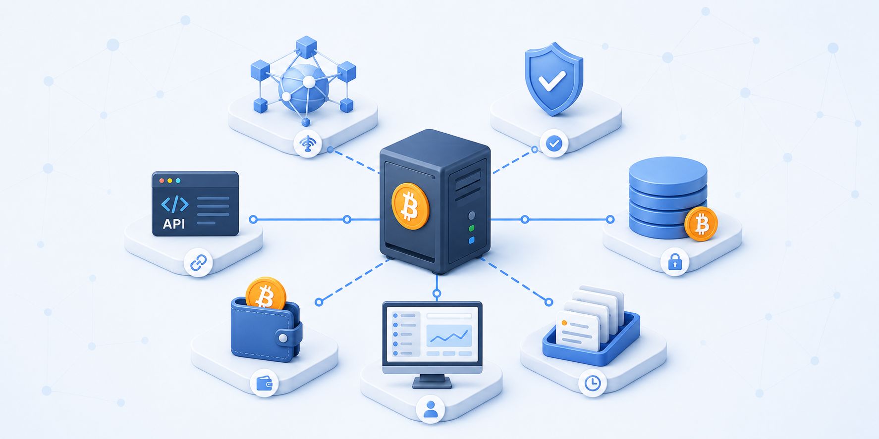 Bitcoin Core architecture and its most important software components Simplified Bitcoin Core architecture with peer-to-peer network, validation, chainstate, mempool, wallet, RPC, and user interface