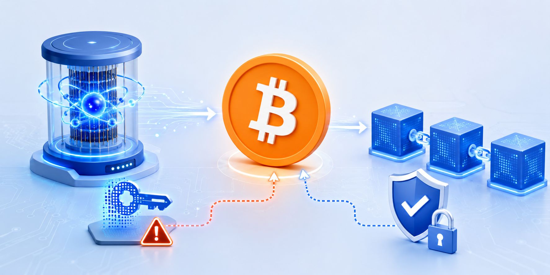 Are quantum computers a threat to Bitcoin? Bitcoin and quantum computers with a digital key, blockchain, and quantum-resistant cryptography