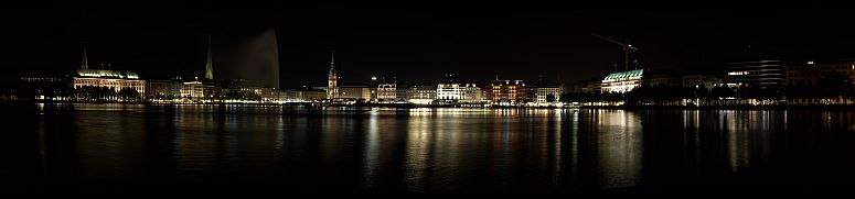 Binnenalster Panorama bei Nacht