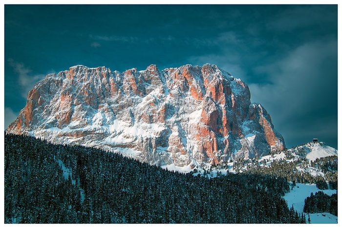 Blick auf wunderschöne Gesteinsformation in den Dolomiten
