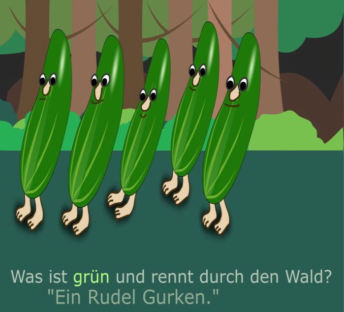 Rudel Gurken im Wald