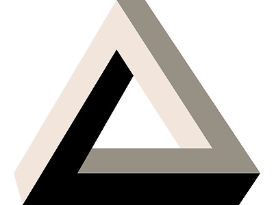 Das Bild zeigt das Penrose-Dreieck, ein weiteres unmögliches Objekt.