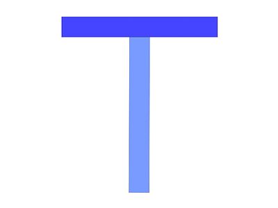 T-Illusion: Welche der beiden blauen Linien ist länger?