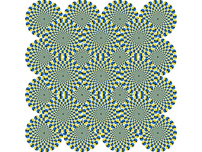 Die Kreise scheinen sich zu bewegen. Schaue mit den Augen im Bild hin und her, um den Effekt zu vergrößern!