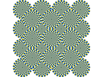 Die Kreise scheinen sich zu bewegen. Schaue mit den Augen im Bild hin und her, um den Effekt zu vergrößern!