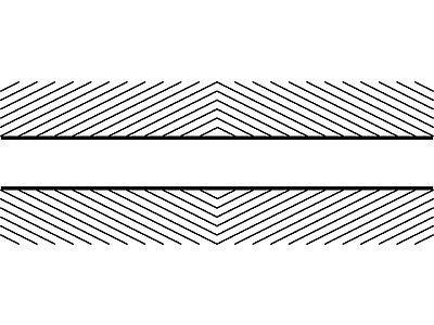 Zwei gerade, parallele Linien