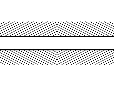 Zwei gerade, parallele Linien