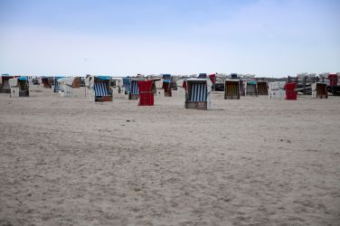 Leere Strandkörbe in Sankt Peter-Ording