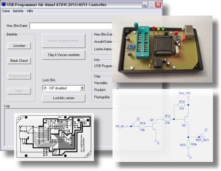 USB Programmer zum Flashen von Atmel AT89C2051/4051 Mikrocontrollern