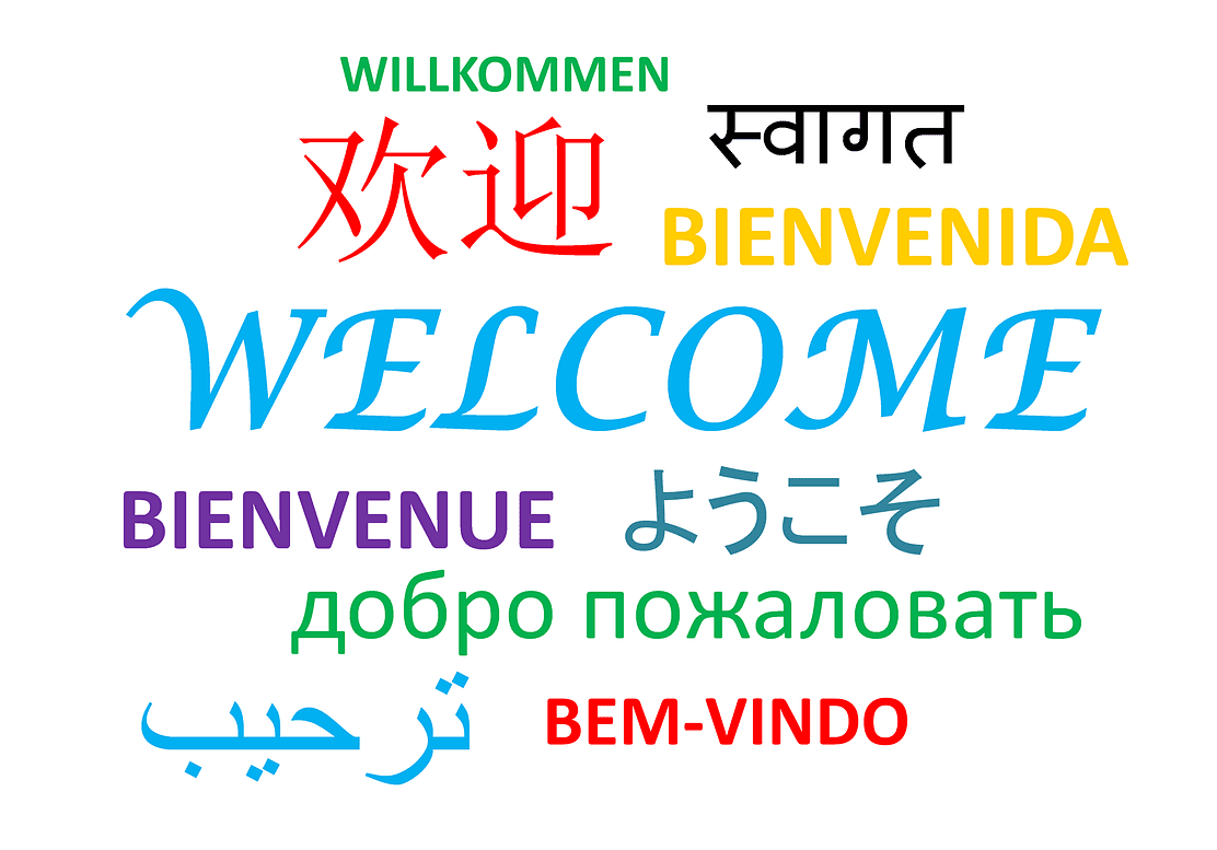 Willkommen in unterschiedlichen Sprachen