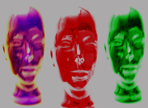 Three colorful heads