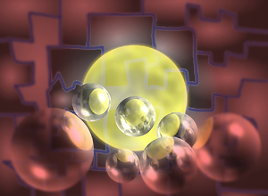 Computer generated 3D spheres with nice reflections.