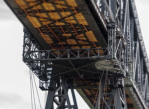 Detail of the Rendsburg railway bridge over the Kiel Canal.