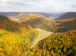 Autumn landscape in Bad Urach.