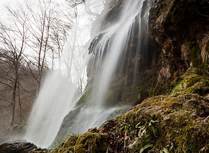 Water masses at the Bad Uracher waterfall.