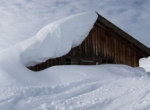 Snowy hut