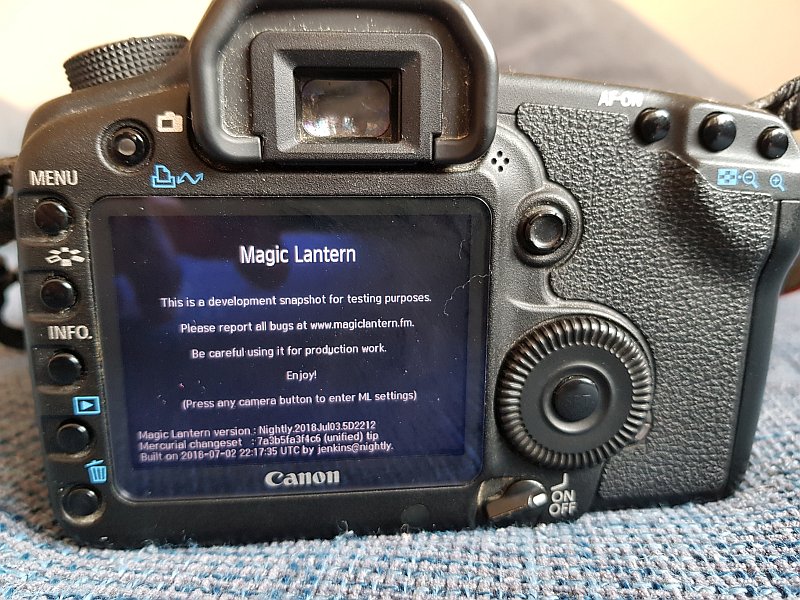 Magic Lantern starting on Canon EOS 5D Mark II