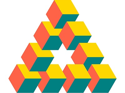 Penrose triangle, first conceptualized by Reutersvärd