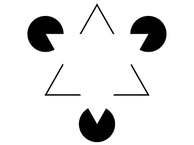 Kanizsa triangle: Do you see the shape?